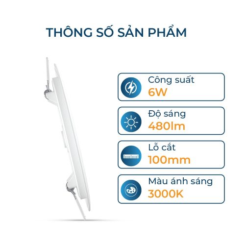 Bộ đèn âm trần Philips LED DL262 công suất (6W, 9W, 12W)