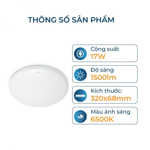 Bộ đèn ốp trần Philips LED tròn CL200 - Công suất (10W,17W,20W) ánh sáng vàng, ánh sáng trắng