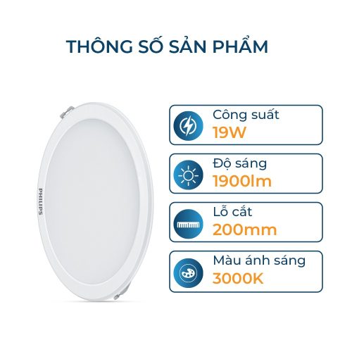 Bộ đèn âm trần Philips LED DN027B G3 - 6W, 9W, 12W, 15W, 19W (3000K/ 4000K/ 6500K)Bộ đèn âm trần Philips LED DL262 công suất (6W, 9W, 12W)